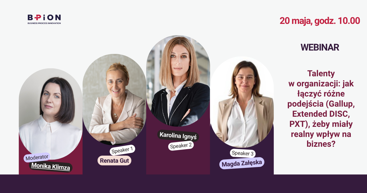 Image placed below experts section for event Webinar: Talenty w organizacji: jak łączyć różne podejścia (Gallup, Extended DISC, PXT), żeby miały realny wpływ na biznes?