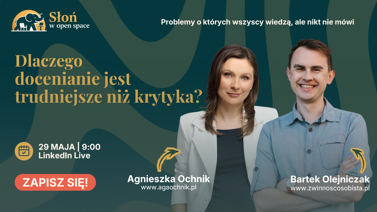 Image placed below intro section for event Dlaczego docenianie jest trudniejsze niż krytyka?