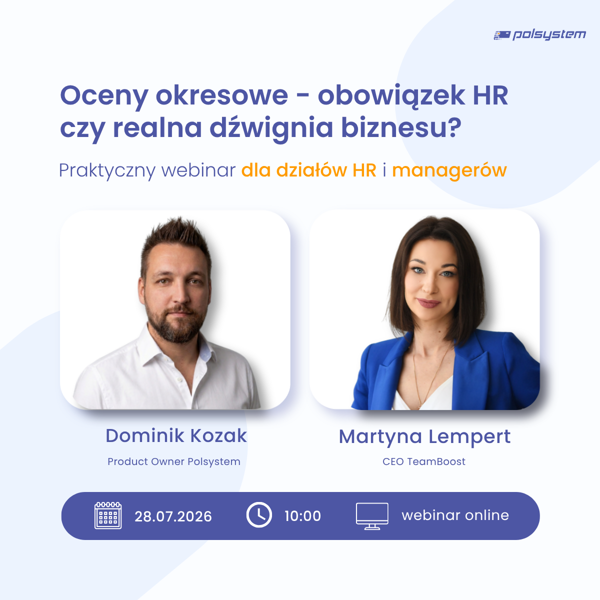 Image placed below intro section for event Webinar: Oceny okresowe - obowiązek HR czy realna dźwignia biznesu?