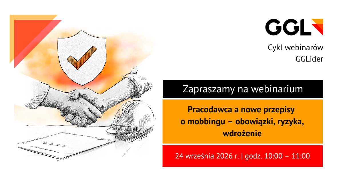 Image placed below intro section for event „Pracodawca a nowe przepisy o mobbingu – obowiązki, ryzyka, wdrożenie” - webinar #GGLider