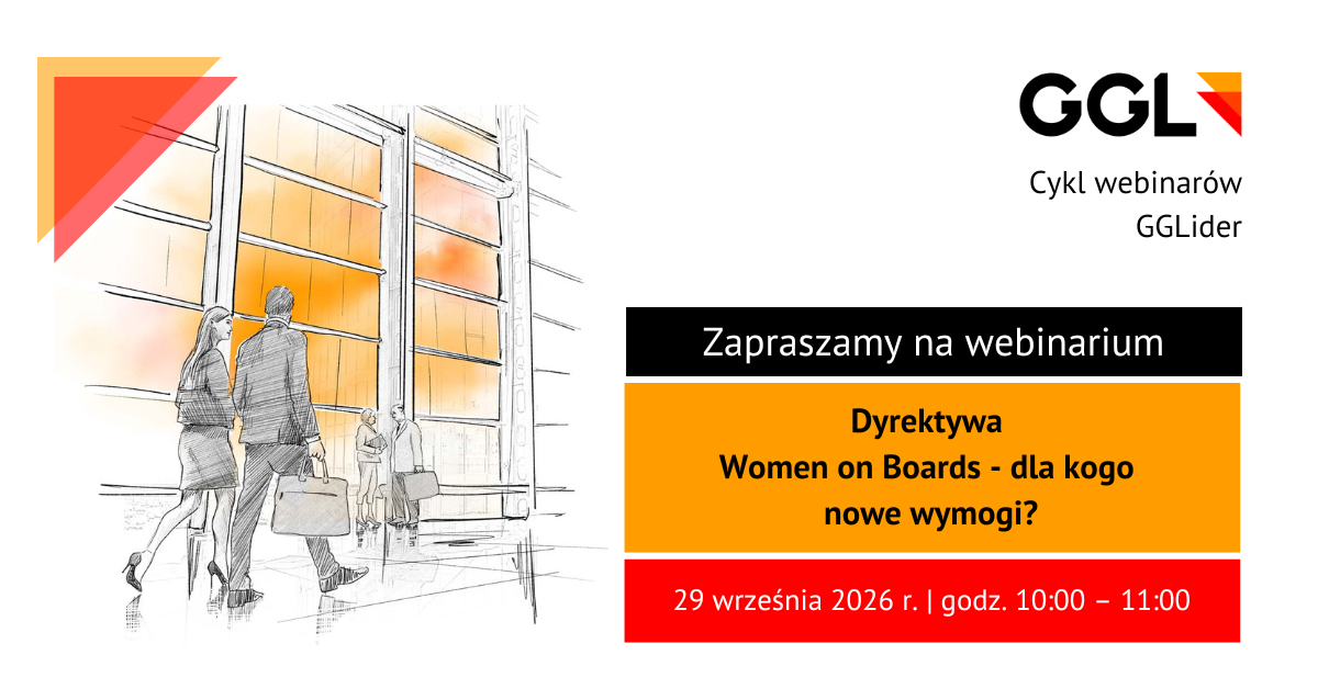 Image placed below intro section for event „Dyrektywa Women on Boards – dla kogo nowe wymogi?” – webinar #GGLider